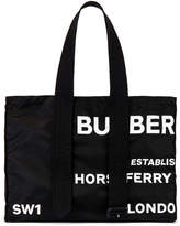 burberry logo detail cotton blend tote