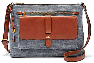 Fossil Kinley Chambray Large Cross-Body Bag