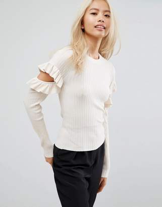 ASOS Sweater with Ruffle Open Sleeve Detail