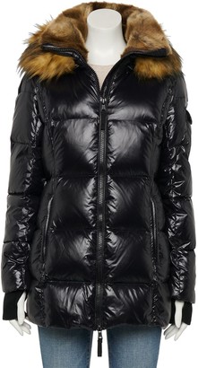 s13 faux fur quilted puffer jacket
