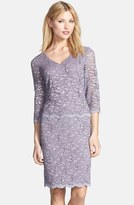 Thumbnail for your product : Alex Evenings Mock Two-Piece Lace Sheath Dress (Regular & Petite)