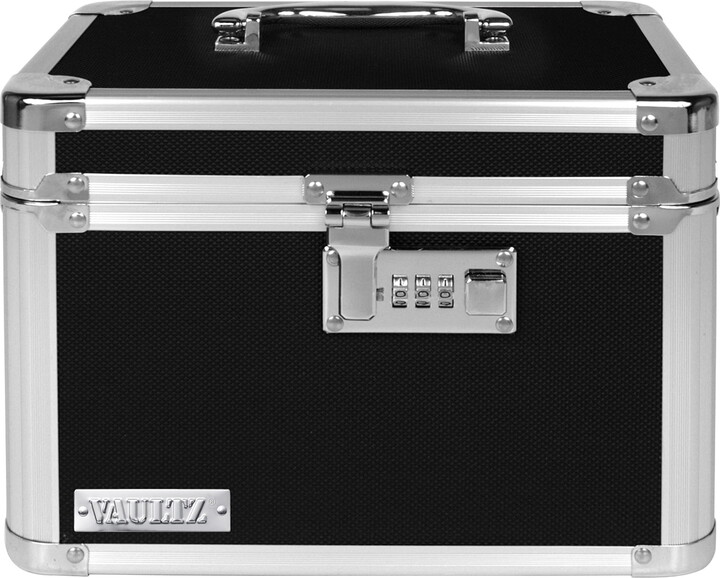 Vaultz® Combo Lock Storage Box, Black, Medium Density Fiberboard, VZ00102-2
