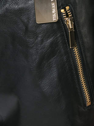 Thomas Wylde zip detailed leather shorts