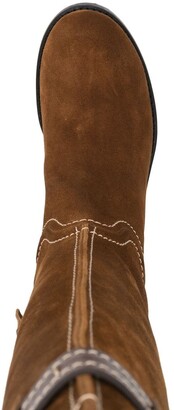 Ermanno Scervino Suede-Buckled Riding Boots