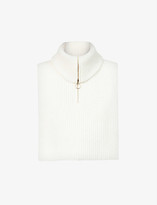 Thumbnail for your product : Sandro Raven zipped-neck wool and cashmere-blend top