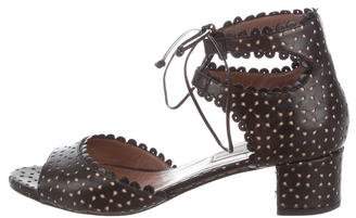 Tabitha Simmons Leather Laser Cut Sandals