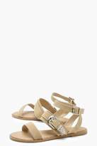 Thumbnail for your product : boohoo Buckle & Pin Stud Sandals