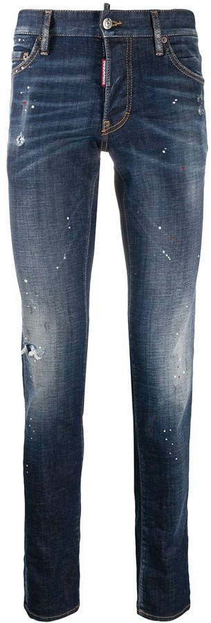 DSQUARED2 Logo Patch Distressed Jeans - ShopStyle