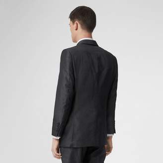 Burberry English Fit Triple Stud Silk Linen Tailored Jacket