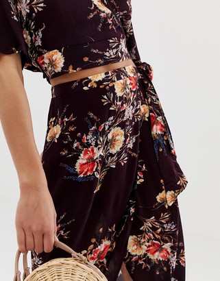 Band of Gypsies Band Of floral print wrap skirt