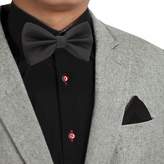 Thumbnail for your product : DBC3017 Indigo Checkered Perfection Poly Pre-Tied Bowtie Hanky Cufflinks Set by Dan Smith