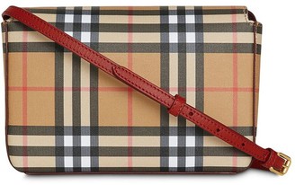 Burberry Vintage Check and Leather Wallet with Detachable Strap