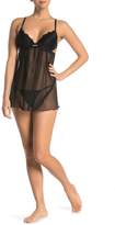 Thumbnail for your product : Jessica Simpson Mesh Babydoll & Thong 2-Piece Set