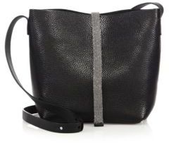Brunello Cucinelli Monili-Trim Leather Shoulder Bag