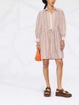 Thumbnail for your product : See by Chloe Striped Puff-Sleeve Cotton Shirt Dress