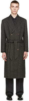 Marc Jacobs Black and Grey Herringbone Coat