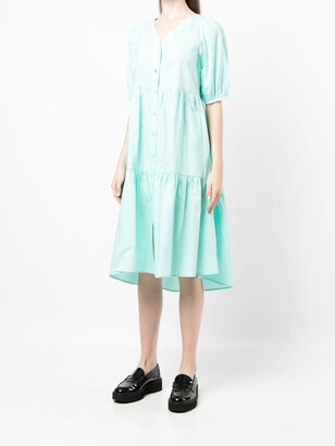 b+ab V-neck cotton-poplin shirt dress