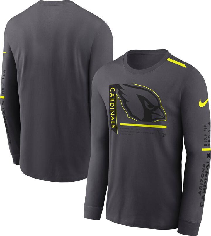 Nike Men's Anthracite Arizona Cardinals Volt Performance Long Sleeve T-Shirt