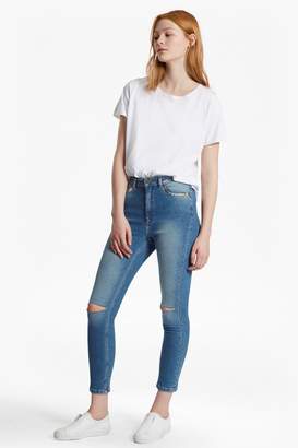 French Connection Ash Denim Embroidered Skinny Jeans