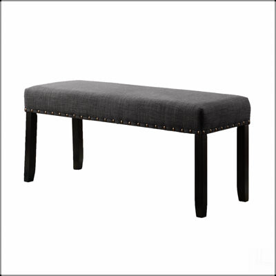 Lark Manor Fabric Dining Bench With Nailhead Trim