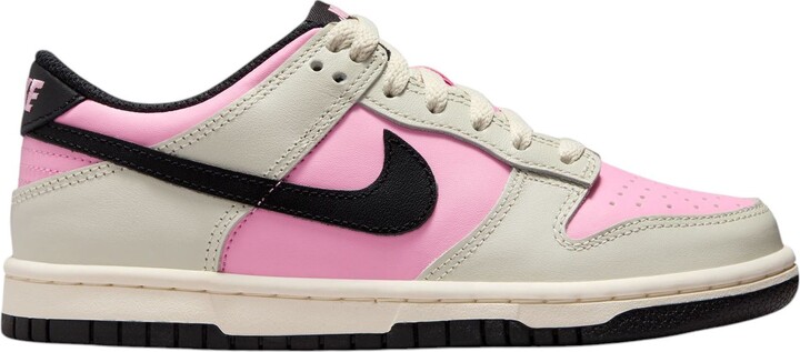 Nike Kids' Grade School Dunk Low Shoes, Size 3.5, White/Black/White
