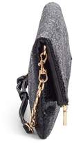 Thumbnail for your product : Sole Society Black Crackle Faux Leather Foldover Clutch