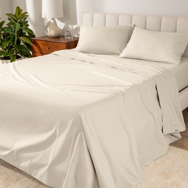 Bare Home Organic Cotton Percale Bering Sea 3 Piece Twin XL Bed Sheet Set