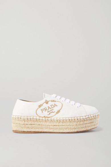 leather platform espadrilles