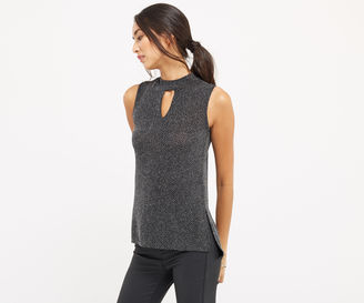 Oasis GLITTER HIGH NECK TOP [span class="variation_color_heading"]- Silver[/span]