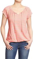 Thumbnail for your product : Old Navy Women's Striped Splitneck Tops