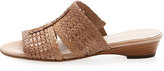 Thumbnail for your product : Sesto Meucci Galen Woven Leather Slide Sandal, Natural