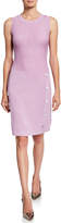 Thumbnail for your product : St. John Mitered Wool-Blend Ribbed Button-Skirt Sheath Dress