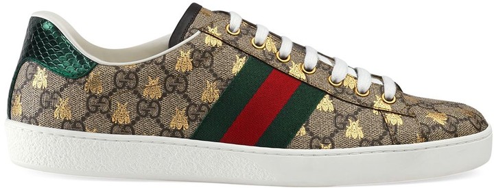 Gucci Ace GG Supreme bees sneaker - ShopStyle Trainers & Athletic Shoes