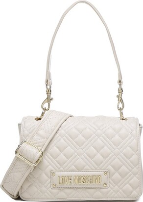 Love Moschino Logo Plaque Quilted Small Shoulder Bag