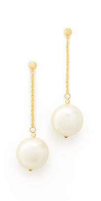 Kenneth Jay Lane Chain with Imitation Pearl Drop Earrings