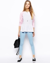 Thumbnail for your product : ASOS Soft Peplum Top in Color Block