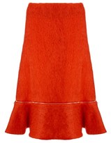Thumbnail for your product : Kaelen Red Mohair Zip Flounce Skirt