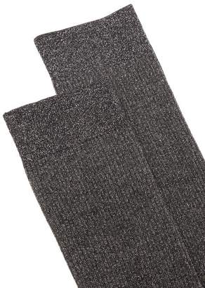 Raey Lurex Ribbed Socks - Womens - Grey