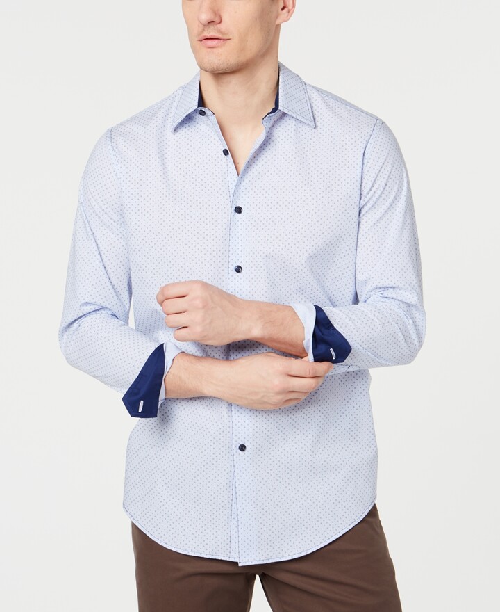 Tasso Elba Mens Dot-Pattern Shirt 