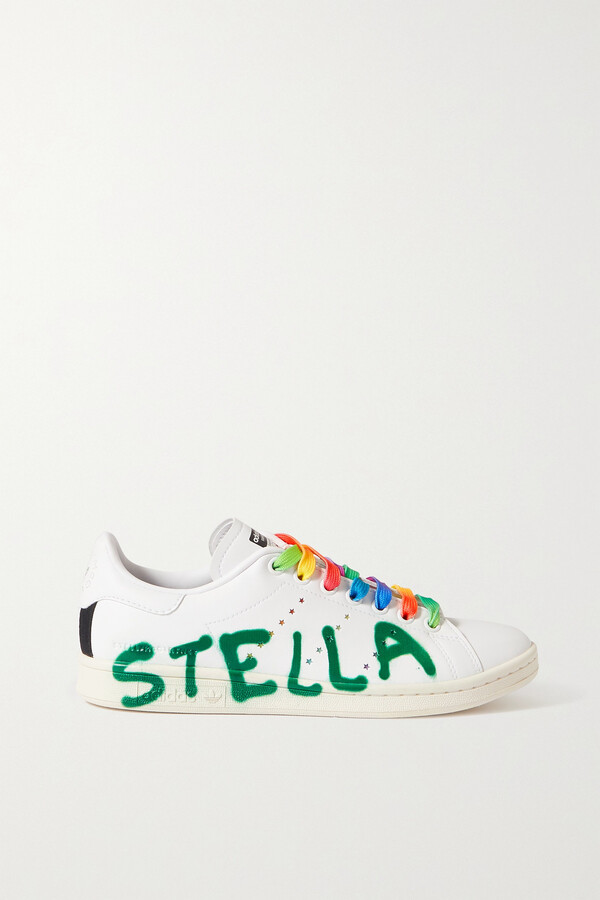 Stella McCartney + Ed Curtis + Adidas Originals Stan Smith Printed Vegan  Leather Sneakers - Green - ShopStyle