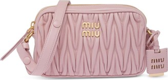 Miu Miu Pastel Pink Matelassé Leather Bow Tote - ShopStyle