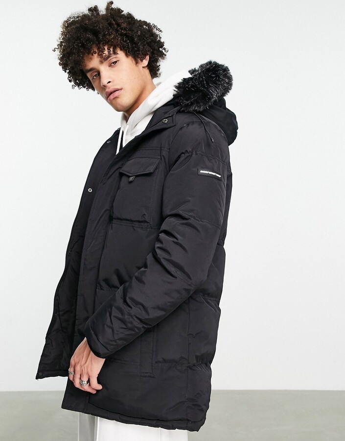 black parka coat men's
