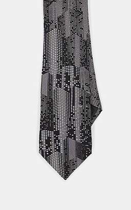 Lanvin Men's Cityscape-Print Silk Necktie - Black