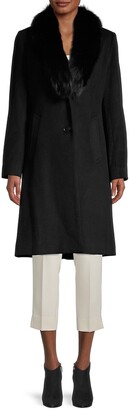 sofia cashmere fur collar coat