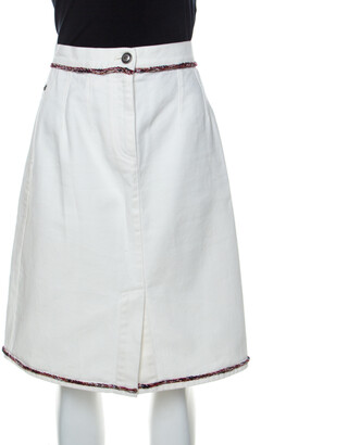 off white jean skirt