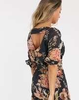 Thumbnail for your product : Hope & Ivy ruffle mini dress in navy rose