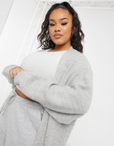 Thumbnail for your product : ASOS Curve DESIGN Curve maxi edge to edge cardigan in grey