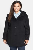 Thumbnail for your product : Gallery Hooded Wool Blend Coat (Plus Size)