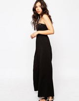 Thumbnail for your product : ASOS Bandeau Jersey Jumpsuit with Wide Leg