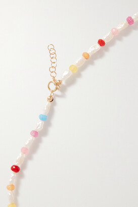 Roxanne First Heya 14-karat Gold, Agate And Mother-of-pearl Necklace - Pink